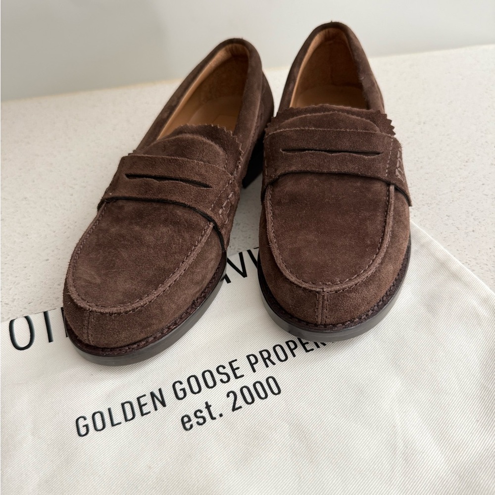 Golden Goose Jerry Chocolate Brown Suede Penny Loafer EU 36 US 6